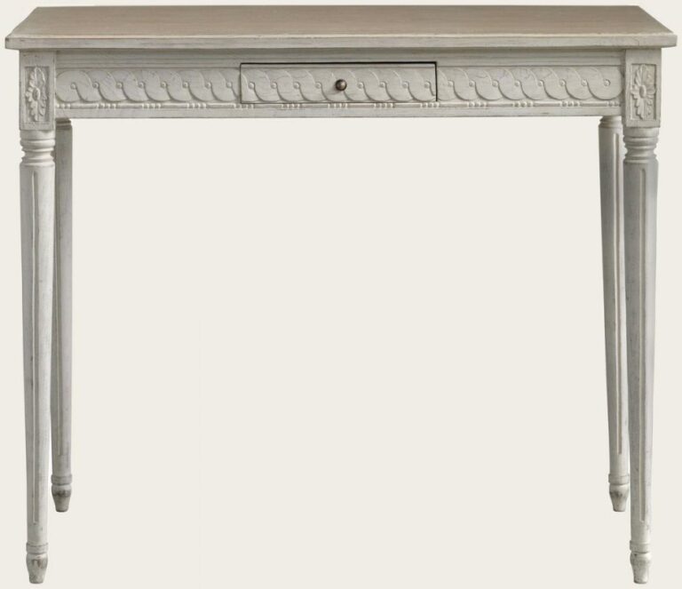 RECTANGLE TABLE WITH CARVING ONE DRAWER & WOOD TOP