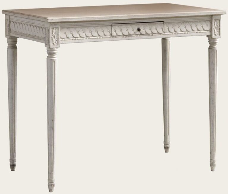 RECTANGLE TABLE WITH CARVING ONE DRAWER & WOOD TOP