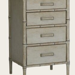 FAUX BAMBOO BEDSIDE TABLE WITH FOUR DRAWERS