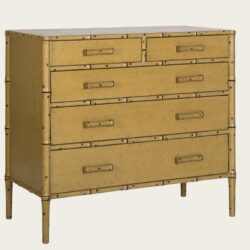 FAUX BAMBOO CHEST WITH FIVE DRAWERS